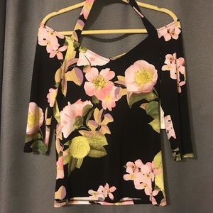 Off/Cold Shoulder Floral blouse NWT